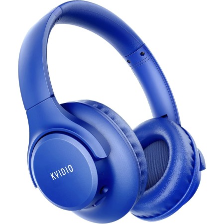KVIDIO Auriculares Supraaurales Inalámbricos, 55 Horas de Reproducción Auriculares Bluetooth, Cascos Ligeros Plegables con