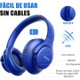 KVIDIO Auriculares Supraaurales Inalámbricos, 55 Horas de Reproducción Auriculares Bluetooth, Cascos Ligeros Plegables con