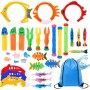 Conjunto de Juguetes de Entrenamiento de Buceo en Piscina, 38 Piezas, Juegos Acuáticos para Niños.
