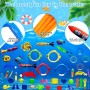 45 Piezas Juguetes de Buceo para Nadar bajo el Agua, Conjunto para Piscina Niños, Incluiye Aros de Buceo, Palos, y Juguetes