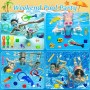 45 Piezas Juguetes de Buceo para Nadar bajo el Agua, Conjunto para Piscina Niños, Incluiye Aros de Buceo, Palos, y Juguetes