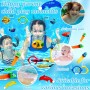 45 Piezas Juguetes de Buceo para Nadar bajo el Agua, Conjunto para Piscina Niños, Incluiye Aros de Buceo, Palos, y Juguetes