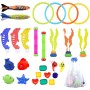 36 PCS Juegos Piscina para Niños Juguetes de Buceo Conjuntos de Juguetes Natación Subacuática con Bolsa de Almacenamiento Juegos