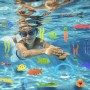 36 PCS Juegos Piscina para Niños Juguetes de Buceo Conjuntos de Juguetes Natación Subacuática con Bolsa de Almacenamiento Juegos