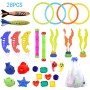 36 PCS Juegos Piscina para Niños Juguetes de Buceo Conjuntos de Juguetes Natación Subacuática con Bolsa de Almacenamiento Juegos