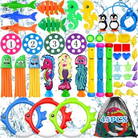 45PCS Juguete de Buceo para Niños, Juguetes de Buceo en Piscina, para Nadar bajo el Agua Conjunto para Niños, Natación