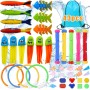 43 Piezas Juguetes de Buceo en Piscina,Juguetes para Nadar bajo el Agua Conjunto,Juguetes de Buceo para Piscina Niños,Incluir