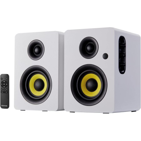 Sanyun SW208 Altavoces de estantería activos Bluetooth 5.0 de 3 "- Unidad de altavoz de fibra de carbono de 60W - DAC integrado