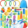Juguetes de Buceo para Niños, Juguetes de Piscina para niños,Anillos de Buceo,Algas Marinas,Torpedos Bandidos,Pistolas de