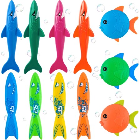 25 Piezas Juguetes de Buceo para Niños, Anillos de Buceo Bajo Agua, Juguetes de Buceo de Sirena, Juguetes de Piscina, Juguete