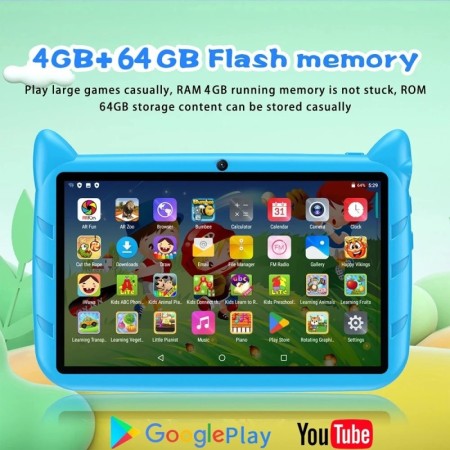 BDF-Tableta de 7 pulgadas para niños, Tablet con Android 13, 4GB de RA
