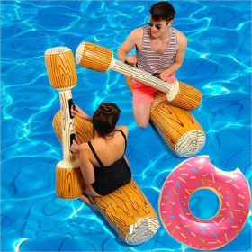 Juego de 4 Piezas de Juguetes flotantes inflables, Fiesta en la Piscina Juegos Deportivos acuáticos Balsas Originales Juguetes