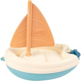 Smoby Barco Verde Multicolor con Vela y Rueda de Remo, a Partir de 12 Meses. Fabricado en Francia.