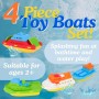 Toyland® Paquete de 4 Barcos de Juguete de Colores: Barcos de Carga, Cruceros, Pesca y Contenedores: Juguetes Acuáticos