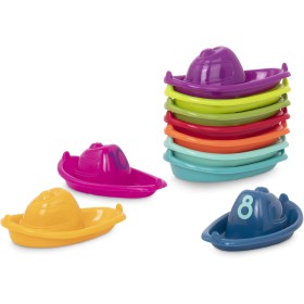 Battat 10 numerados y apilables – Barcos flotantes para el baño, piscina, playa – Juguetes Educativos – 6 meses + – Stackin’