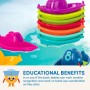 Battat 10 numerados y apilables – Barcos flotantes para el baño, piscina, playa – Juguetes Educativos – 6 meses + – Stackin’