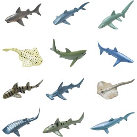 Juego de 12 Tiburones para Bebé, Juguete de Baño, para Niños, Marinos y Animales