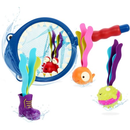 B. toys by Battat- B. Kit Shark Krabbe B. Toys baño de tiburón Agua, Piscina y bañera para Buceo, Juguete para niños a Partir de