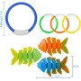 Juguetes para Nadar bajo el Agua, Juguete Acuático para Piscina​,Juguetes de Buceo,4PCS Anillos de Buceo 3PCS Pescados Salto