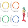8 Piezas Juguetes Piscina para Niños, Anillo de Buceo Submarino, Hundiéndose Rápido, Juguetes de Buceo Sirena, Anillos de Buceo