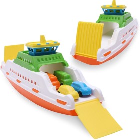 Toyland® 39cm (15") Ferry Colorido de con Rampas Móviles y 4 Minicoches - Juguete Acuático Flotante para Niños - Juguetes para
