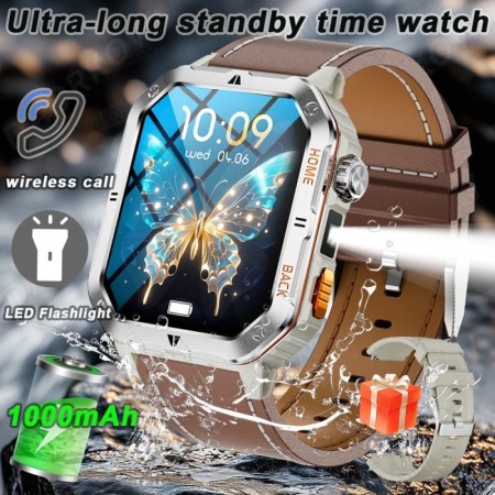 Para HUAWEI linterna LED reloj inteligente al aire libre pantalla HD d