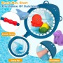Juguetes de Baño, 7 Pcs Juguetes de Natación del Animales Flotante con Red de Pesca, Juguete de Goma Diversión para Piscina de