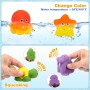 Juguetes de Baño, 7 Pcs Juguetes de Natación del Animales Flotante con Red de Pesca, Juguete de Goma Diversión para Piscina de