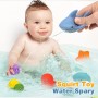 Juguetes de Baño, 7 Pcs Juguetes de Natación del Animales Flotante con Red de Pesca, Juguete de Goma Diversión para Piscina de