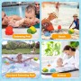Juguetes de Baño, 7 Pcs Juguetes de Natación del Animales Flotante con Red de Pesca, Juguete de Goma Diversión para Piscina de