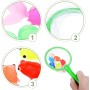 2 Juegos para Niños de Juguete de Baño de Pesca Peces de Colores Artificiales de Acuario Peces Flotantes Falsos con Red de
