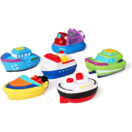 Juguetes de baño(6PCS), Juguetes del Barco de la bañera Juguetes para el baño Suave, Juguetes para el Agua de Aprendizaje de la