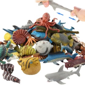 Animal Marino, 18 Paquetes de Juguetes de Goma de baño, Fiesta de Las Figuras del de Juguete de baño Flotante y Blando, baño con