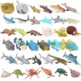 Animal Marino, 18 Paquetes de Juguetes de Goma de baño, Fiesta de Las Figuras del de Juguete de baño Flotante y Blando, baño con