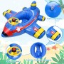 Flotador Bebe, Anillo de Natación Inflable para Bebé, Flotador para Bebe con 2 Pistola de Agua, Avión Hinchable Flotador