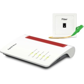 Fritz!Box 5530 Fiber Edición Internacional, Router de Fibra óptica con Wi-Fi 6, 2,5 Gigabit LAN, 4 Puertos LAN Gigabit, 2X USB