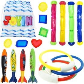 JOYIN Juguetes de Buceo 18 Piezas Juegos de Agua Verano Piscina Juguetes para Nadar bajo el Agua Conjunto Juguetes de