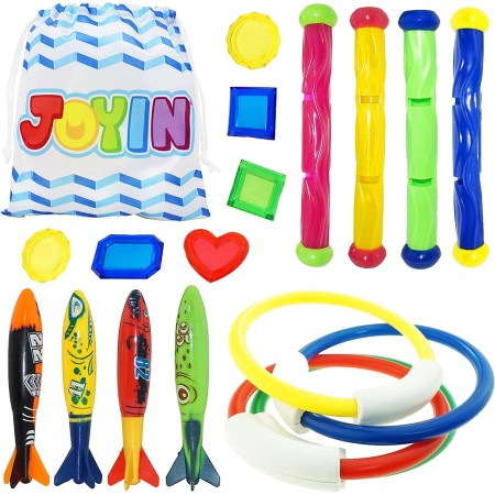 JOYIN Juguetes de Buceo 18 Piezas Juegos de Agua Verano Piscina Juguetes para Nadar bajo el Agua Conjunto Juguetes de