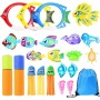23 Piezas Juguetes de Buceo, Juguete Acuático para Piscina Seguro no tóxico Conjuntos de Juegos de Agua conanillos de Buceo y