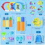 23 Piezas Juguetes de Buceo, Juguete Acuático para Piscina Seguro no tóxico Conjuntos de Juegos de Agua conanillos de Buceo y