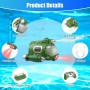 RC Barco Juguetes para Niños Niñas, 2.4GHZ Recargable Control Remoto Lancha Motora con Agua Rociada/Luz Doble Hélice Control