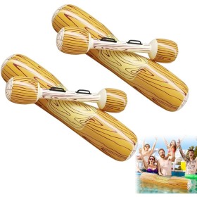 Juguetes Inflables de Fila Flotante, 4 Piezas Juego de Troncos Inflables, Juguetes Inflables para Piscina, Flotador Inflable