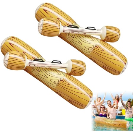 Juguetes Inflables de Fila Flotante, 4 Piezas Juego de Troncos Inflables, Juguetes Inflables para Piscina, Flotador Inflable