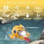 Barco Teledirigido, Lancha Teledirigida con Luz y Función Pulverización, Barcos RC de 2,4 GHz para Piscinas y Lagos,