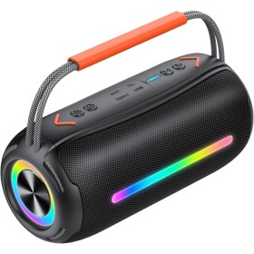 Altavoz Bluetooth Portátil 40W con Asa, Altavoz Potente con Subwoofer Doble, Bluetooth Speaker Impermeable IPX7, con Luz RGB,