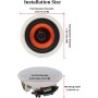 Herdio Altavoz de Techo 6,5 Pulgadas con Sistema de Altavoces caseros Compatible con Bluetooth