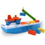 Toyland® 41cm (16") Barco de Carga Colorido de con Puertas Móviles, Grúa y 6 Contenedores de Plástico - Juguete Acuático