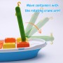 Toyland® 41cm (16") Barco de Carga Colorido de con Puertas Móviles, Grúa y 6 Contenedores de Plástico - Juguete Acuático