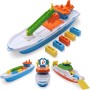 Toyland® 41cm (16") Barco de Carga Colorido de con Puertas Móviles, Grúa y 6 Contenedores de Plástico - Juguete Acuático