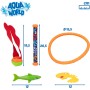 COLORBABY 49536, Set juguetes buceo 17 piezas, CB Toys, Juegos para bucear en el agua, Incluye 4 palos, 4 aros, 4 tiburones, 3